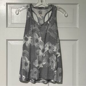Nike Dri-Fit Black and White geometric and floral pattern racerback gym Tank Top
